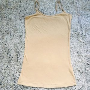 KYS tan color basic spaghetti strap tank top women’s size small
